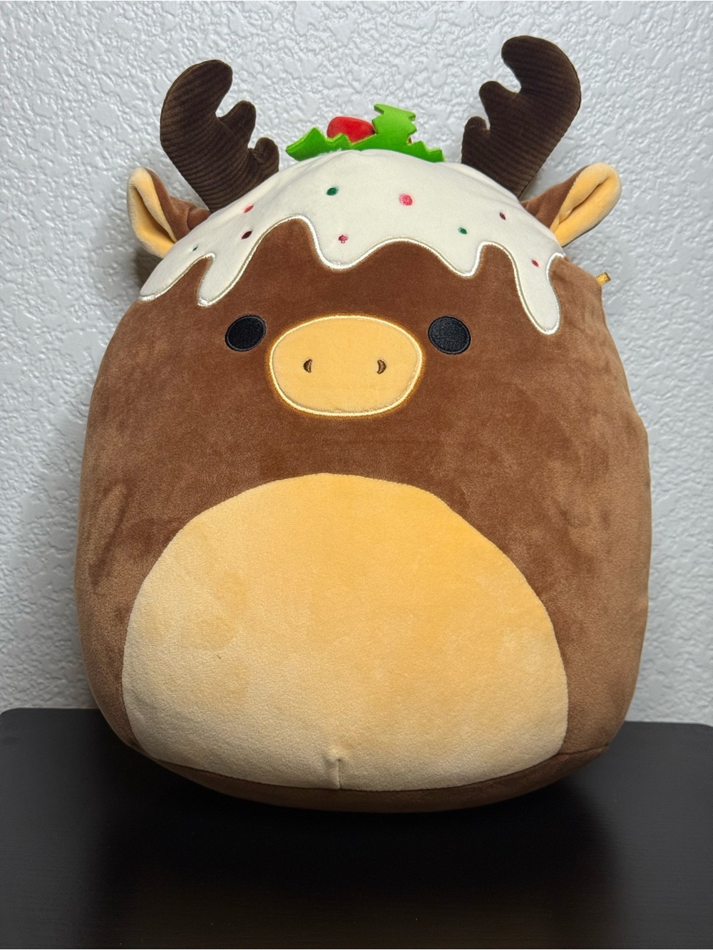 Squishmallows Brown & Cream Reindeer Pudding Plush Pillow